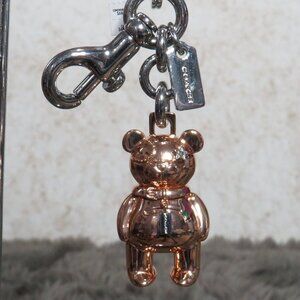 Coach 3D Bear Bag Charm (Rose Gold)